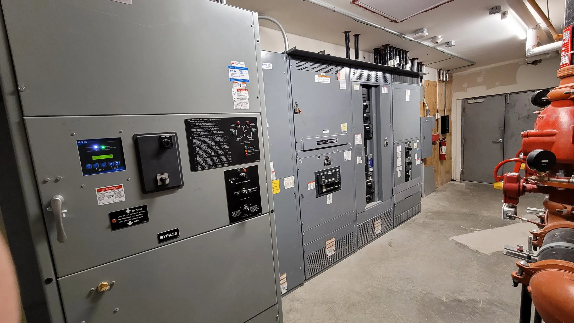New main electrical room with switchgear and distribution panels