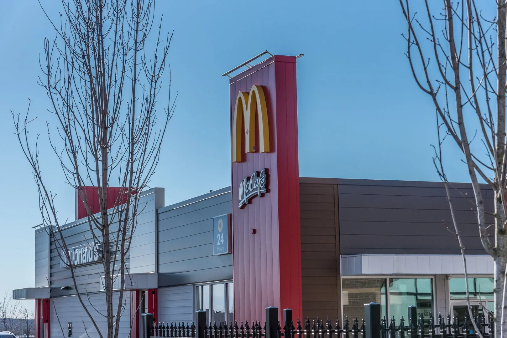 Newly built McDonald's restaurant exterior