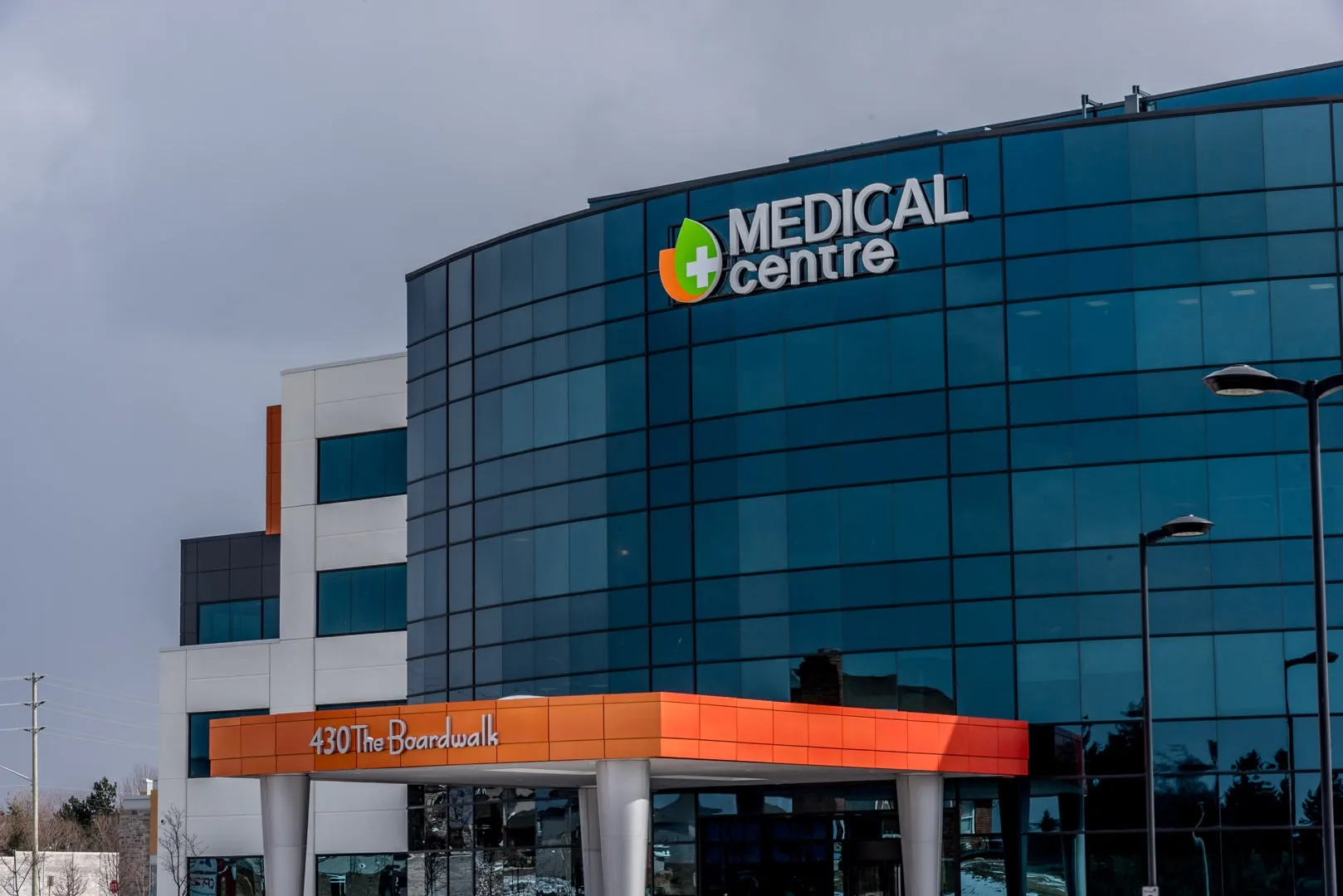 Glass-fronted Medical Centre building at The Boardwalk in Waterloo