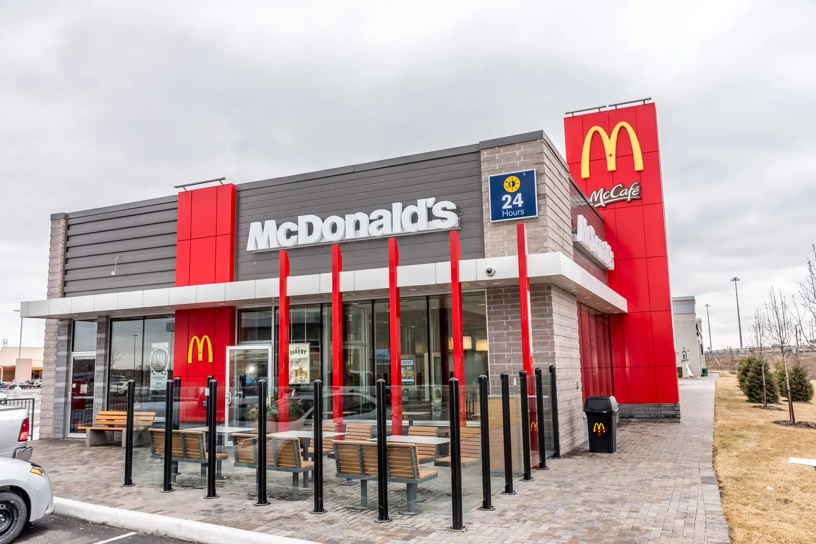 Newly built McDonald's restaurant exterior in Vaughan
